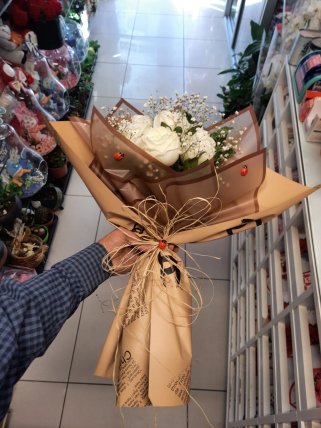 6 Beyaz Güllü Buket - Kütahya çiçekçi